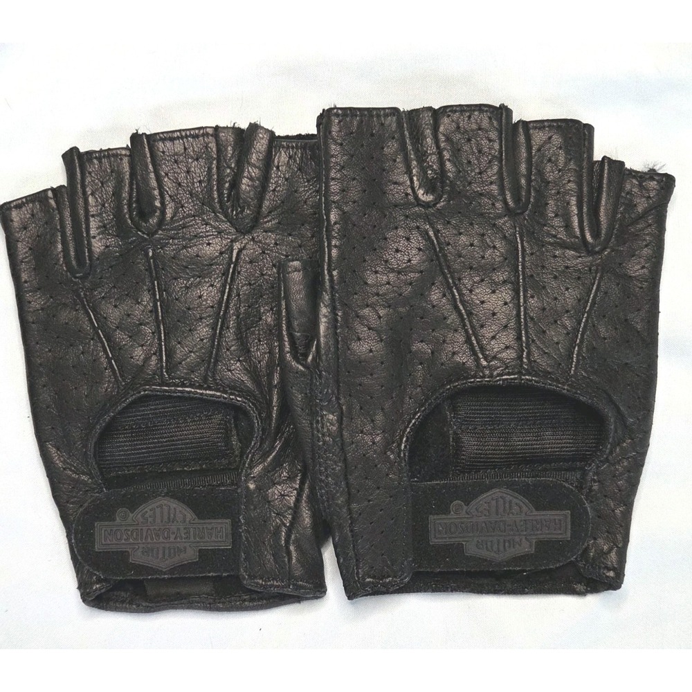 Harley Davidson Women's Black Fingerless Riding Gloves Size Medium